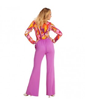 Pantalon femme disco lilas