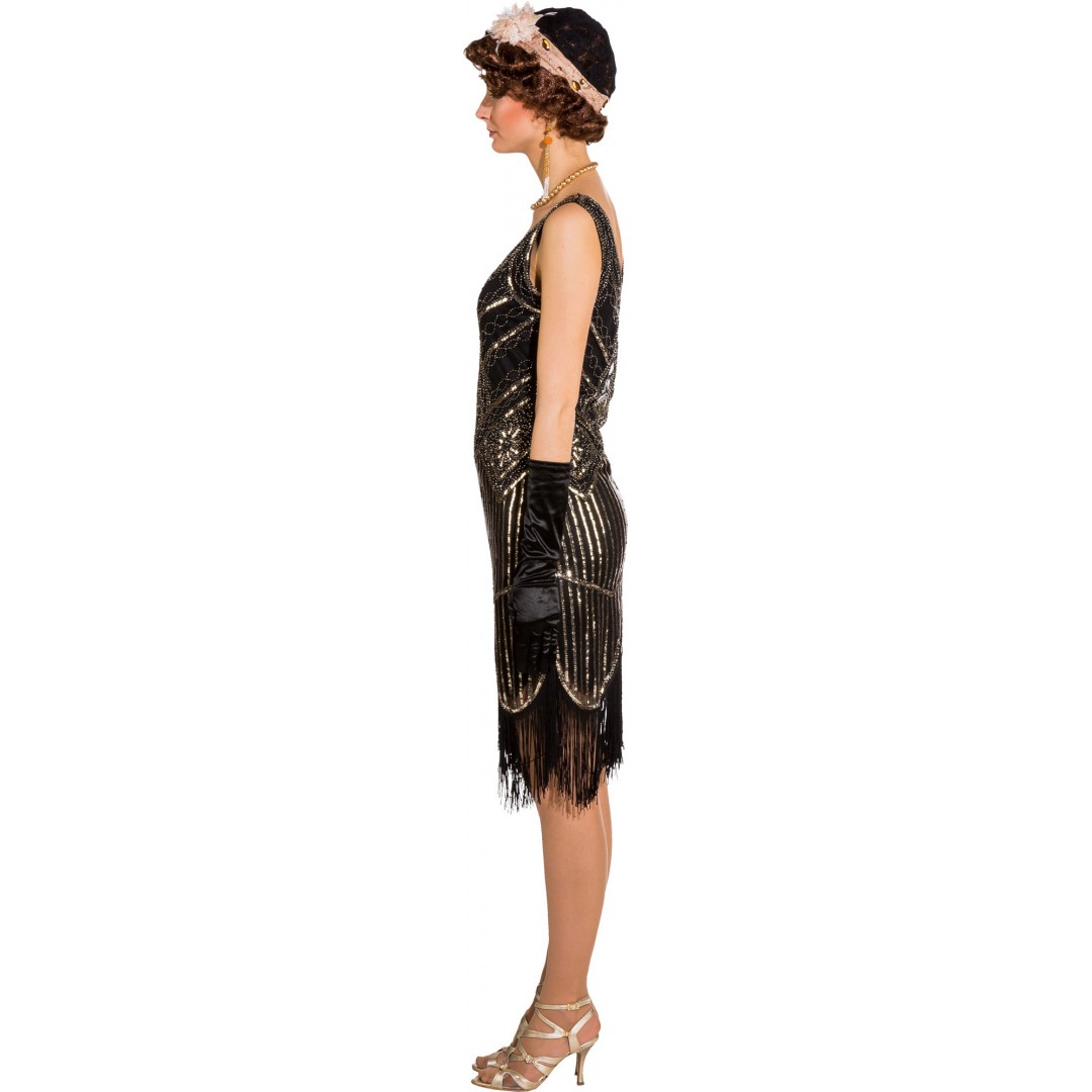 Déguisement robe Charleston de luxe noir femme - Happy Fiesta Lyon