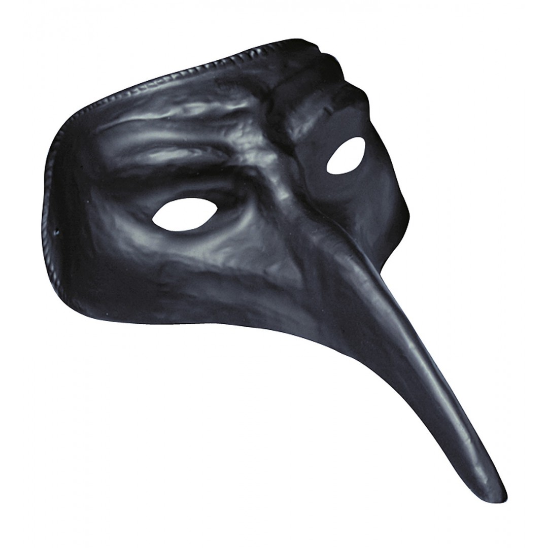 Masque vénitien long nez noir