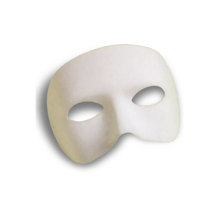 Demi-masque blanc tissu