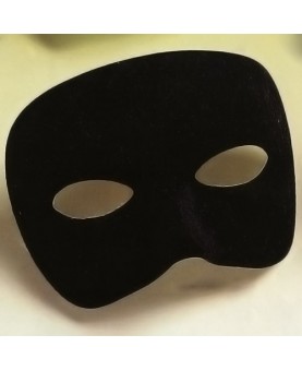 Demi-masque noir tissu