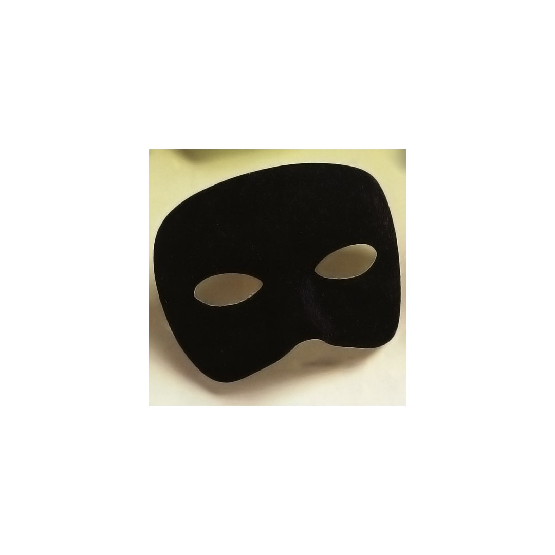Demi-masque noir tissu