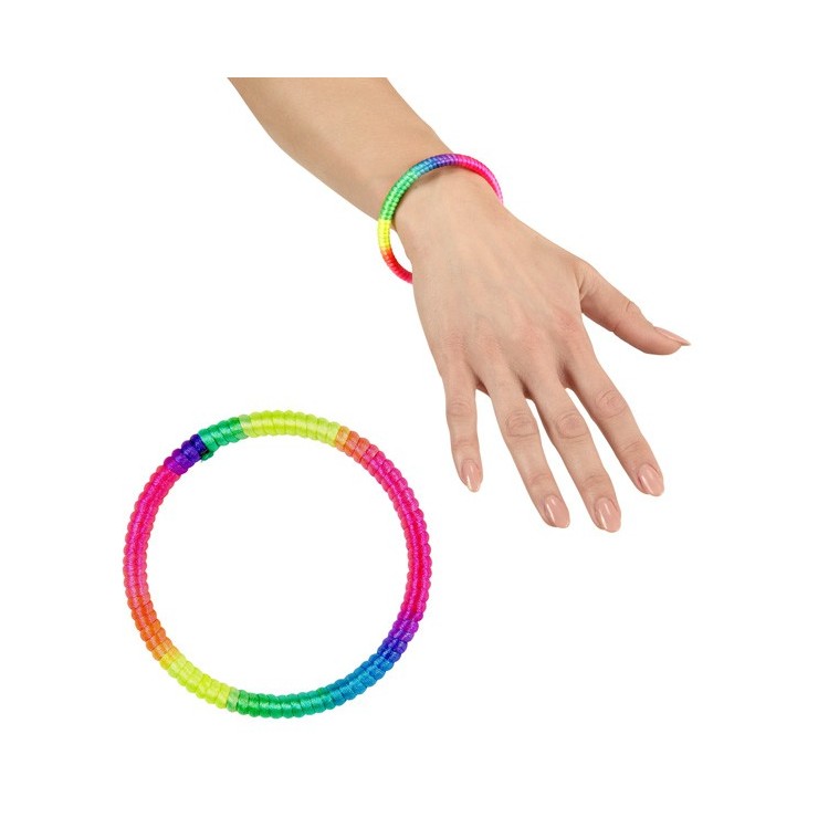Bracelet arc en ciel fluo