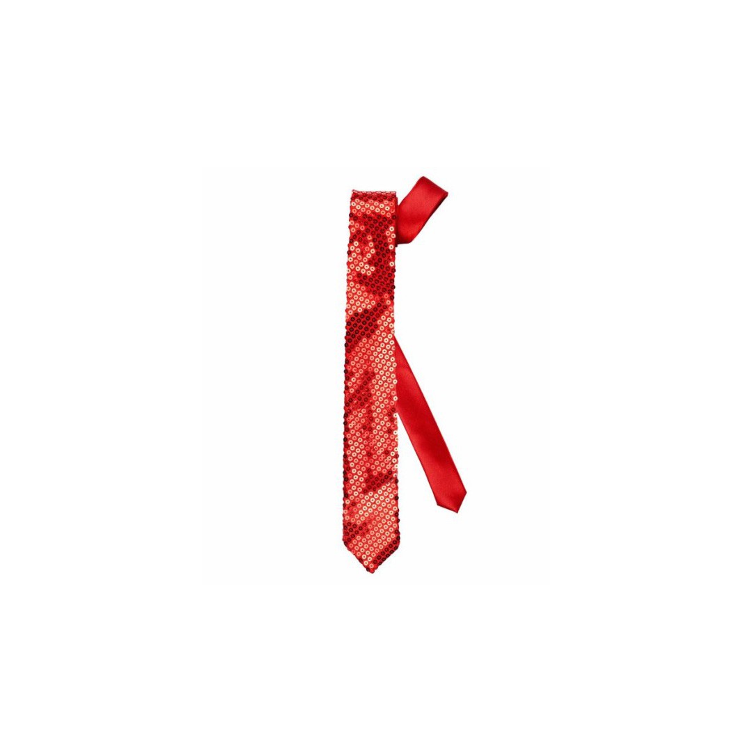 Cravate pailletée rouge