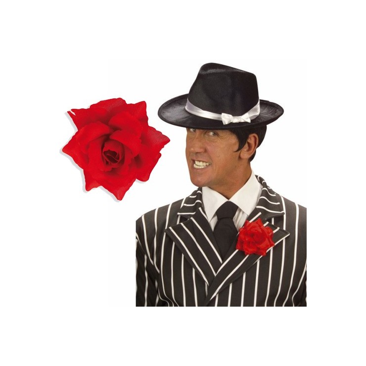 Broche rose rouge
