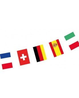 Guirlande Tissu 24 pays de la coupe d'Europe 8m