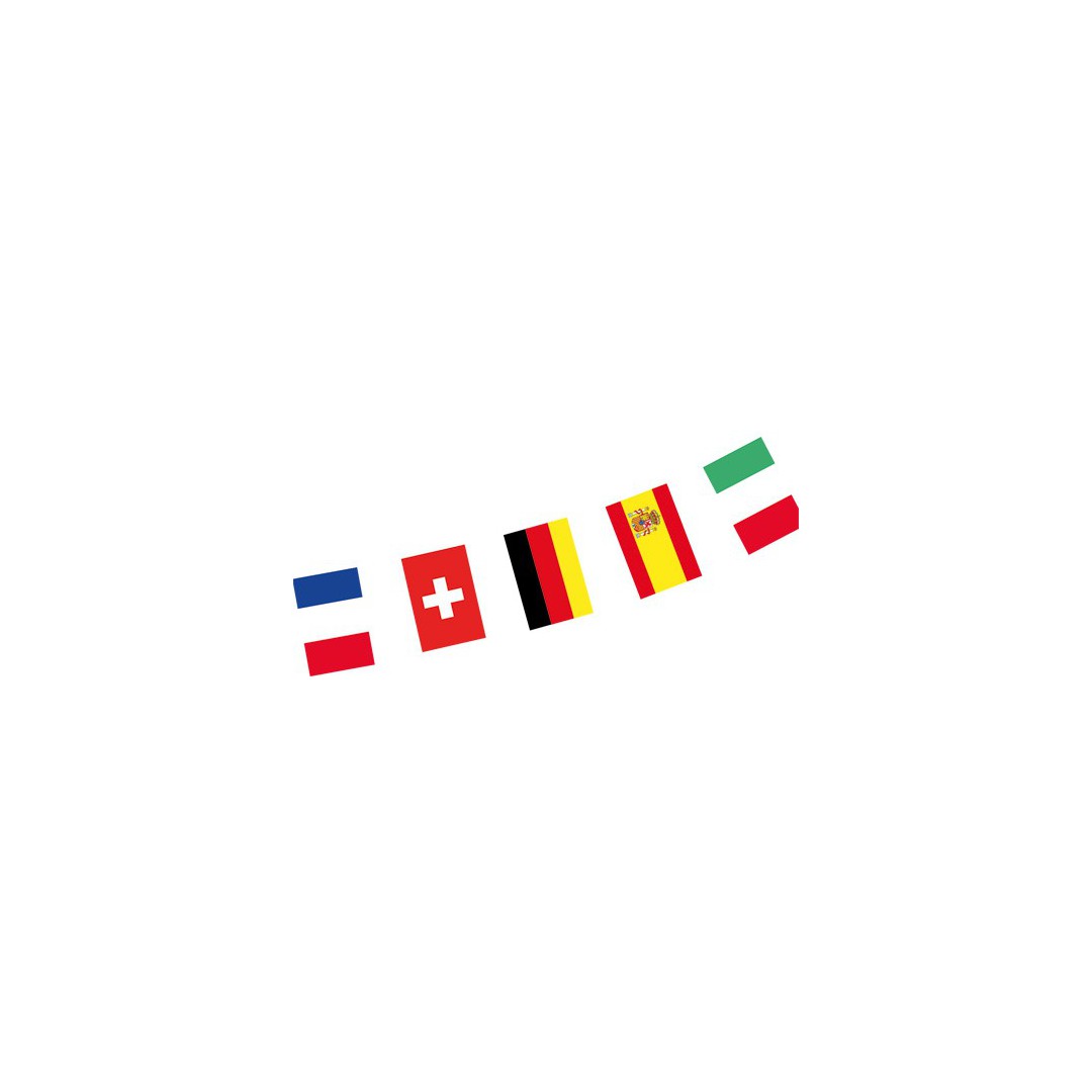 Guirlande Tissu 24 pays de la coupe d'Europe 8m