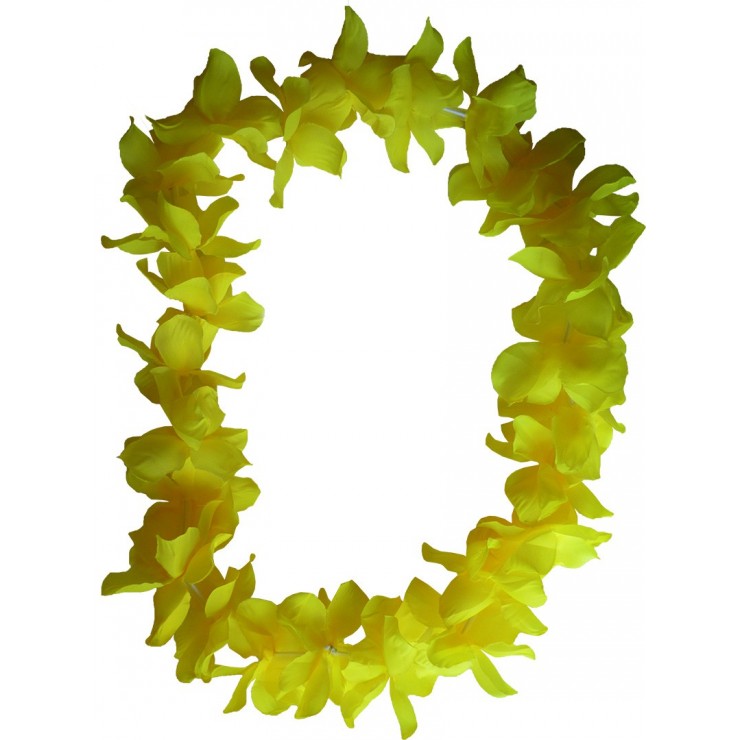 Collier hawaïen jaune x48
