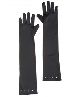Longs gants noirs strass Enfant