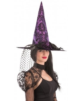 Chapeau de sorcière violet
