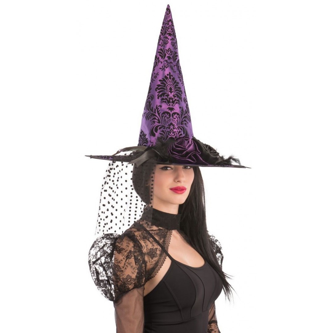 Chapeau de sorcière violet